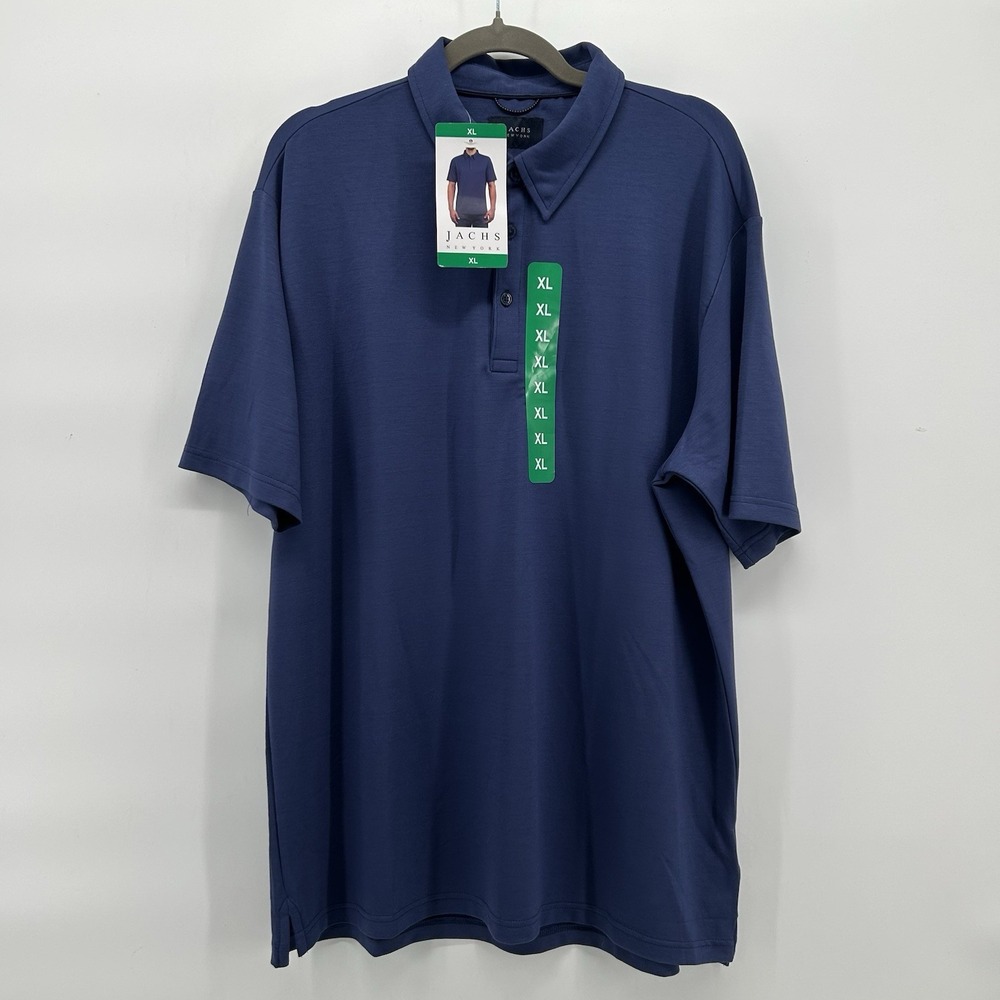 JACHS New York Polo Shirt Mens XL Navy Blue Modal Blend Soft Stretch Preppy NWT
